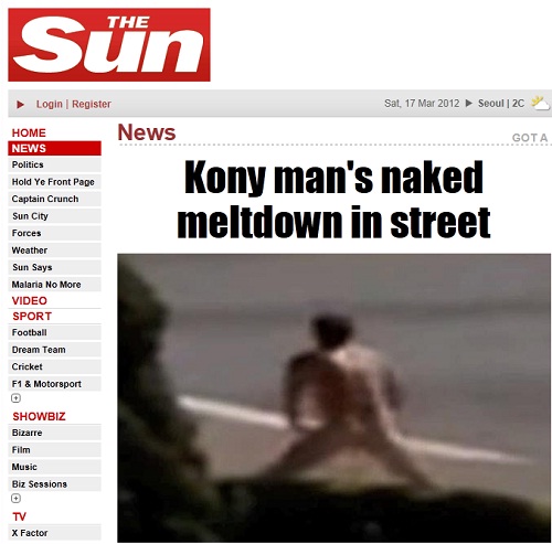 ▲ 알몸으로 거리를 활보하다 체포된 제이슨 러셀(33). / 더 선 홈페이지 캡처