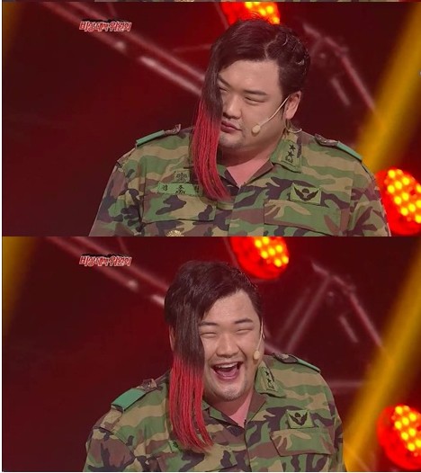 ▲지드래곤 분장으로 큰 웃음을 준 개그맨 김준현. / KBS2 개그콘서트 방송 캡처