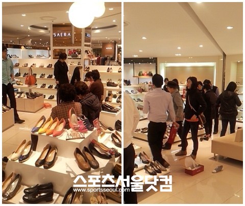 ▲ 구두를 사러 온 고객들로 붐비는 롯데백화점 잠실점.