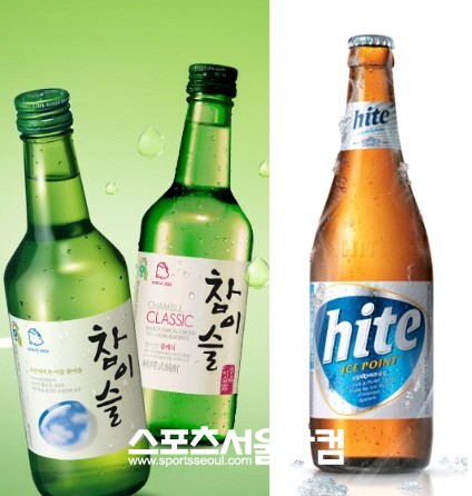 ▲하이트진로의 참이슬과 하이트맥주가 소맥으로 가장 선호되고 있는 것으로 나타났다.