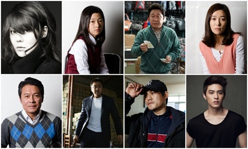 ▲ 영화 이웃사람에 출연하는 김윤진, 김새론, 임하룡, 장영남, 도지한, 김성균, 마동석, 천호진.(왼쪽부터 시계방향)/ 롯데엔터테인먼트 제공