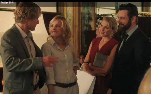 ▲레이첼 맥아덤즈(왼쪽 두 번째)와 마이클 쉰(맨 오른쪽)이 결혼할 예정이다./영화 미드나잇 인 파리 예고편 영상 캡처