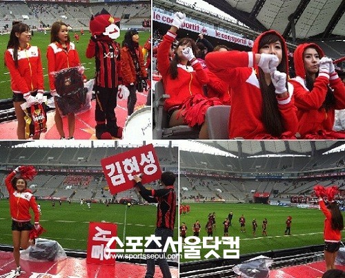 ▲ 하프타임 이벤트(왼쪽 위), 부부젤라 타임(오른쪽 위), 김현성 선제골(왼쪽 아래), 경기 종료 직후(오른쪽 아래) / 박소연 인턴기자