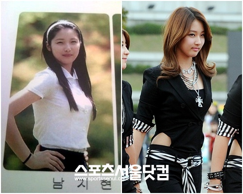 ▲ 그룹 포미닛의 멤버 남지현이 고등학교 졸업 사진에서 남다른 발육을 자랑했다. / 온라인 커뮤니티, 더팩트DB