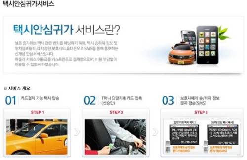 ▲ 외환카드 택시 안심 귀가 서비스