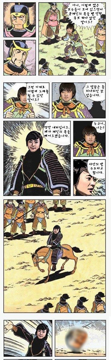 이준석 새누리당 비상대책위원이 페이스북에 올렸다 논란이 된 삼국지 패러디 만화