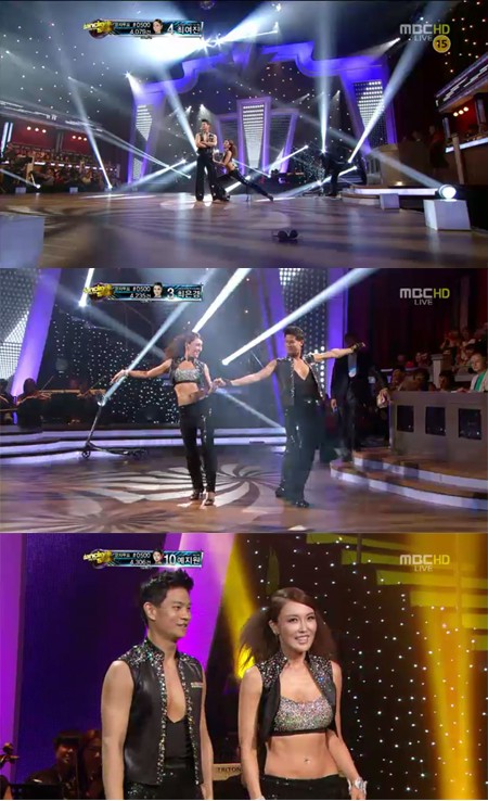 최은경 아나운서가 매끈한 복근을 자랑했다. /MBC 댄싱 위드 더 스타 방송 캡처