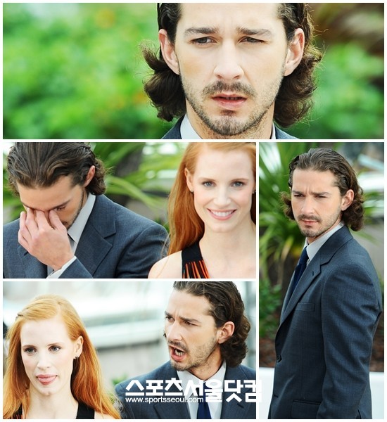 배우 샤이아 라보프가 영화 로리스 포토콜 행사에 참석해 멋스러운 수염을 과시하며 포즈를 취하고 있다. / 배정한 기자