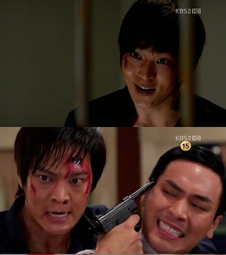 각시탈과 한패라는 누명을 쓴 주원이 탈옥을 위해 인질극을 벌이고 있다./KBS2 각시탈 방송 캡처