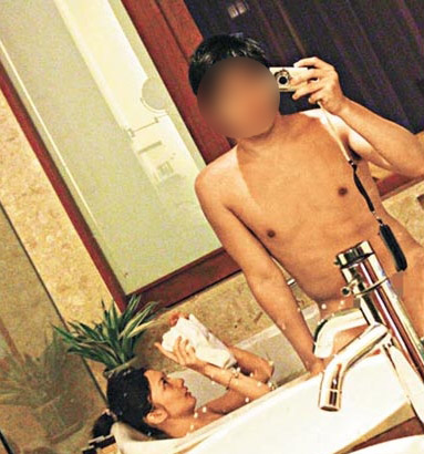 인터넷에 유출된 중리와 남자친구의 사진./핑궈르바오 캡처