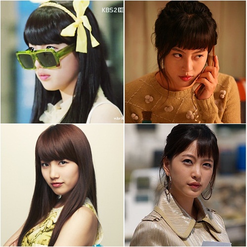 닮은 꼴로 관심을 받고 있는 빅의 장마리(왼쪽)와 환상의 커플 속 나상실의 모습./KBS, MBC 제공