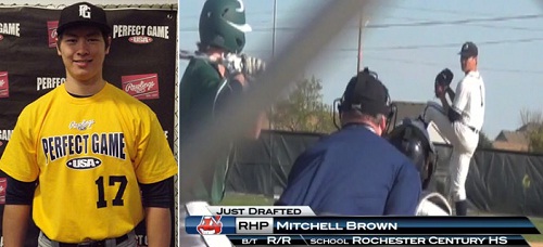 한국계 오른손 투수 미치 브라운이 추신수가 소속된 클리블랜드 인디언스에 입단했다. / 메이저리그 홈페이지 캡처