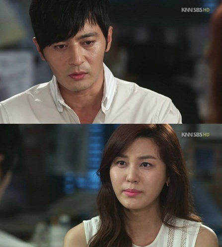 신사의 품격 장동건(위)이 김하늘(아래)에게 이별을 선언했다./SBS 신사의품격 방송 캡처