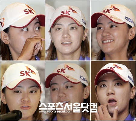 US여자오픈에서 우승한 최나연 선수가 10일 저녁 인천 영종도 스카이72 클럽하우스에서 열린 기자회견에서 다양한 표정을 보이고 있다.
