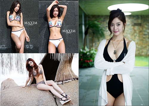 아찔한 비키니 자태로 화제를 모은 박세미, 클라라, 이희경(왼쪽 위부터 시계방향)/맥심, SBS 제공 및 이희경 미니홈피