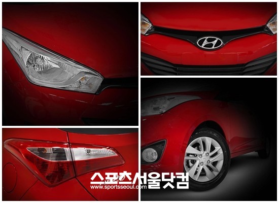 현대자동차가 소형 해치백 HB20의 외관 디자인을 공개했다.