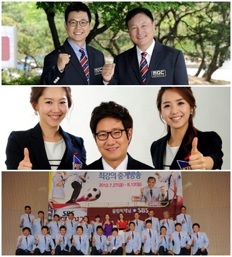 지상파 3사는 대형 스포츠 이벤트인 2012 런던올림픽에 발맞춰 시청률 경쟁에 뛰어들었다. / MBC, KBS, SBS 제공