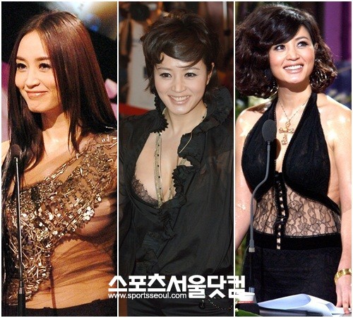 파격적인 시상식 패션의 원조 김혜수가 과거 착용했던 드레스들./ 더팩트 DB