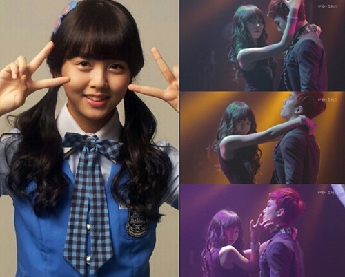 선정성 논란에 휩싸인 드라마 마보이 속 장면(오른쪽)에 대해 해명한 김소현./김소현 트위터, 투니버스 마보이 방송 캡처