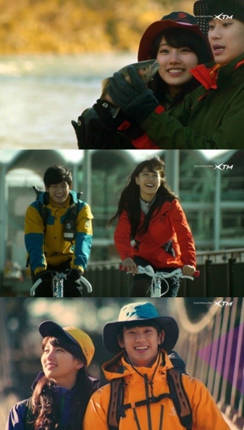 김수현과 수지가 다정한 모습으로 광고에 출연해 관심을 모으고 있다./빈폴아웃도어 제공