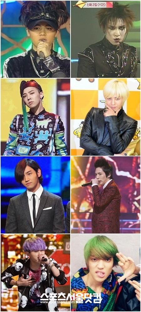 지난 1990년대 후반부터 최근까지 진화하고 있는 남자 아이돌의 헤어스타일./더팩트DB, MBC 화면캡처