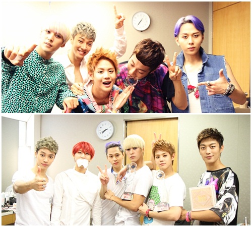 최근 앨범 콘셉트에 맞게 상큼하고 컬러풀한 헤어스타일로 컴백한 비스트 멤버들./ 큐브 제공