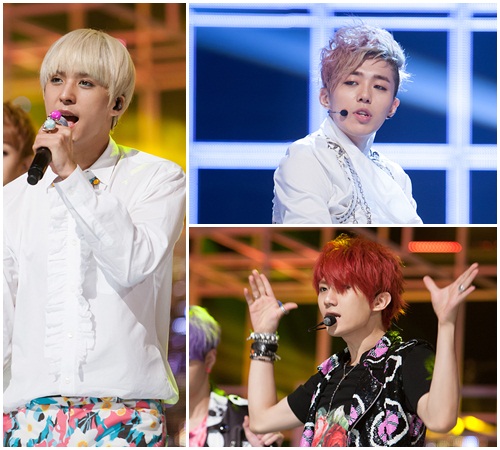 비스트 손동운, 테이스티 소룡, 비스트 장현승의 개성 넘치는 헤어스타일(왼쪽부터 시계방향)./ 더팩트 DB