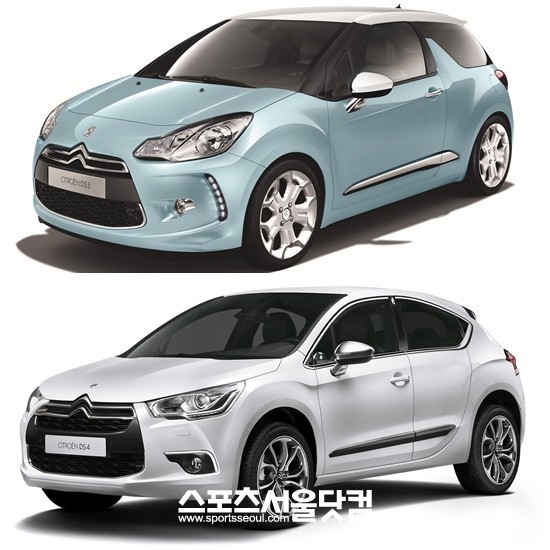 시트로엥 DS3(위쪽)와 DS4가 올해 공인연비 테스트를 마치고 국내시장에 출시된 차량 중 최고의 연비효율성을 입증 받았다.