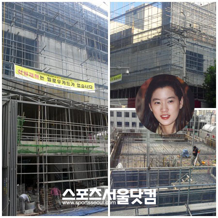 청담동의 임세령 빌딩이 공사 시작 1년이 다됐지만 아직 절반도 완성이 안 돼 궁금증을 자아내고 있다./오세희 기자