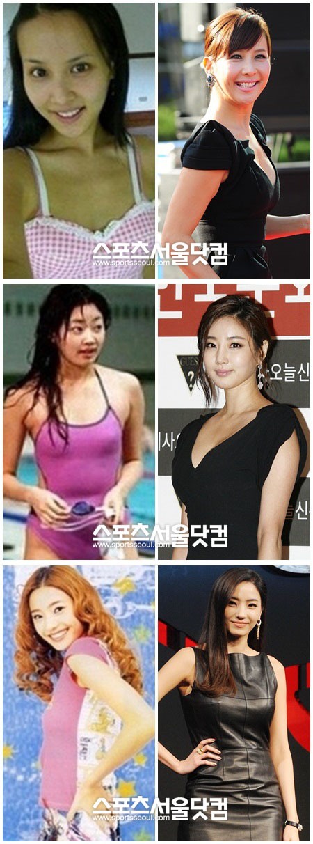 배우 조여정·김사랑·한채영(차례대로) 등 글래머 스타들의 과거 사진(왼쪽) 속 볼륨감이 현재와 사뭇 달라 네티즌들을 놀라게 했다./온라인 커뮤니티, 더팩트DB