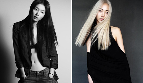 모델 김성희(왼쪽)와 수주가 세계적인 모델 에이전시와 전속 계약을 맺어 화제다./에스팀 제공