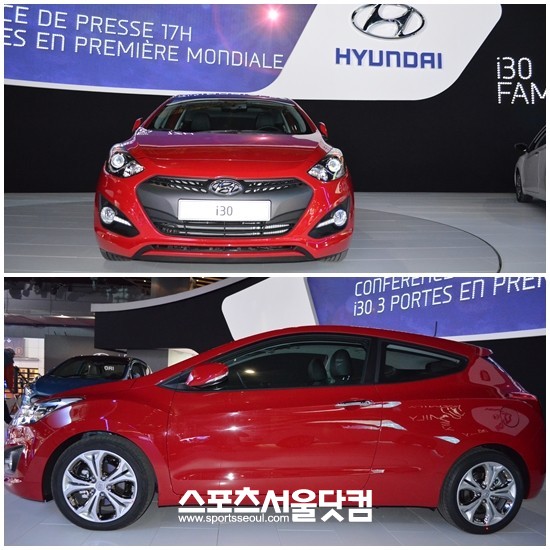 현대자동차가 2012 파리모터쇼에서 세계 최초 공개한 i30 3도어 정측면.