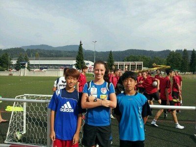 오스트리아 카펜베르크에 진출한 이승원(왼쪽)과 손혁인(오른쪽)./ 아시아축구아카데미 제공