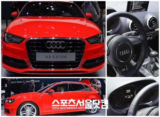 27일(현지시각) 2012 파리모터셔요세 아우디는 뉴 A3 스포츠백을 세계 최초로 내놨다