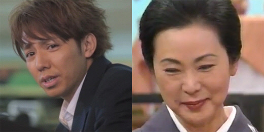 일본 개그맨 아야베 유지(왼쪽)가 30살 연상 후지타 노리코와 열애설에 휩싸였다./방송영상 캡처