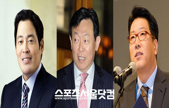 2012년 국정감사에서 대기업에 대한 각종 문제들이 제기됐다. 국정감사 증인으로 채택된 정용진 신세계그룹 부회장과 신동빈 롯데그룹회장, 정지선 현대백화점그룹 회장 (왼쪽부터) / 더팩트 DB