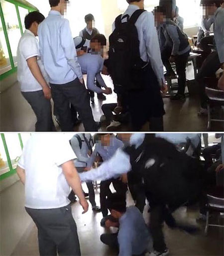 도와줘라는 제목의 집단 구타 영상이 인터넷에 유포돼 경찰이 수사에 나섰다. / 유튜브 영상 캡처