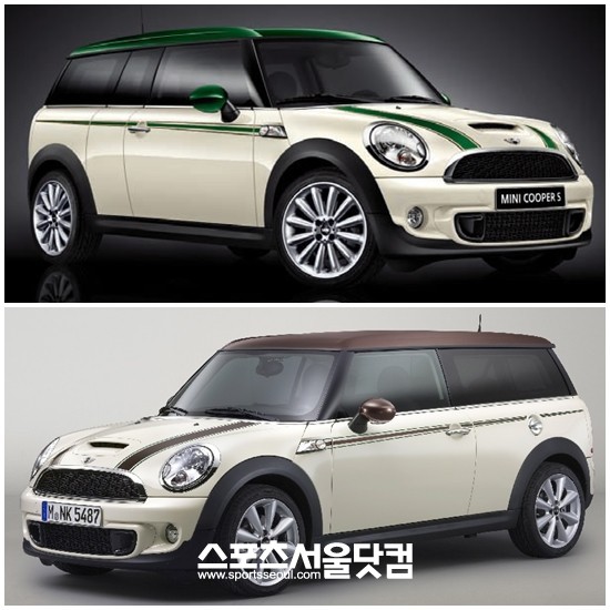 BMW그룹이 미니 클럽맨의 새로운 디자인 에디션 그린 파크(위쪽)와 하이드 파크를 15일 국내에 출시했다.
