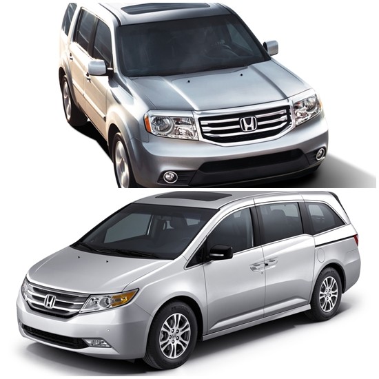 혼다코리아는 오는 30일까지 대형 SUV 파일럿(위쪽)과 미니밴 오딧세이의 예약판매를 실시한다.