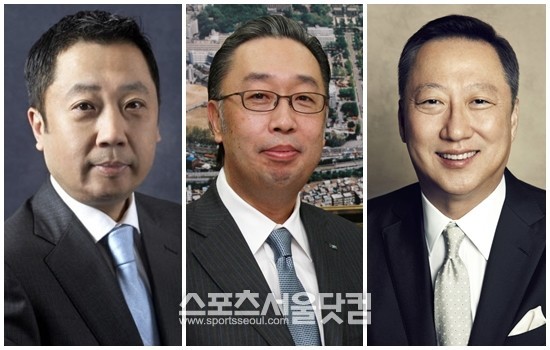 두산과 DFMS의 합병으로 박정원 두산건설 회장, 박지원 두산중공업 부회장, 박용만 두산그룹 회장(왼쪽부터)의 (주)두산 지분이 각각 0.8%, 0.53%, 0.53% 증가했다.