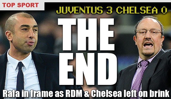 첼시의 로베르토 디 마테오(왼쪽) 감독이 최근 부진으로 경질설에 시달리고 있는 가운데, 새 사령탑 후보로 라파엘 베니테즈 전 리버풀 감독이 물망에 오르고 있다. / 더 선 캡처