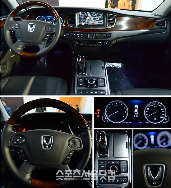 현대자동차가 28일 오전 서울 역삼동 라움에서 에쿠스 페이스리프트 신차발표회를 열고, 에쿠스 내부를 공개했다. /이새롬 기자