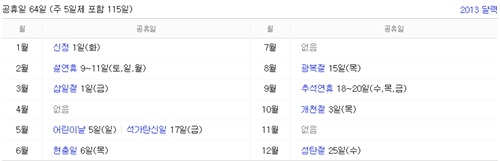 2013년 휴일/다음 제공