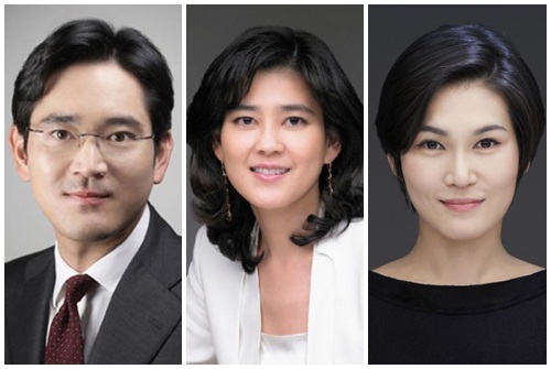 올해 삼성그룹 정기 사장단 인사에서 이재용 삼성전자 신임 부회장만 승진했고, 이부진 호텔신라 사장, 이서현 제일모직 제일기획 부사장(왼쪽부터)은 명단에서 빠졌다.