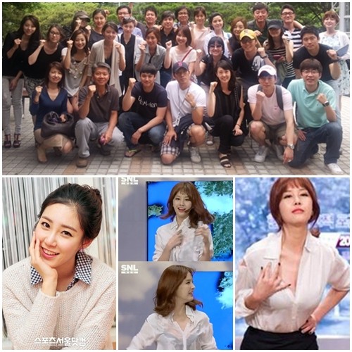 파업·폭행·선정성 2012년을 이슈로 물들였던 아나운서들. 파업에 동참한 MBC 아나운서들, 기상캐스터 출신 방송인 박은지, 폭행혐의를 받은 아나운서 최희(위부터 시계방향)./ 서인 트위터, tvN SNL 코리아 시즌3 방송 캡처, 더팩트DB