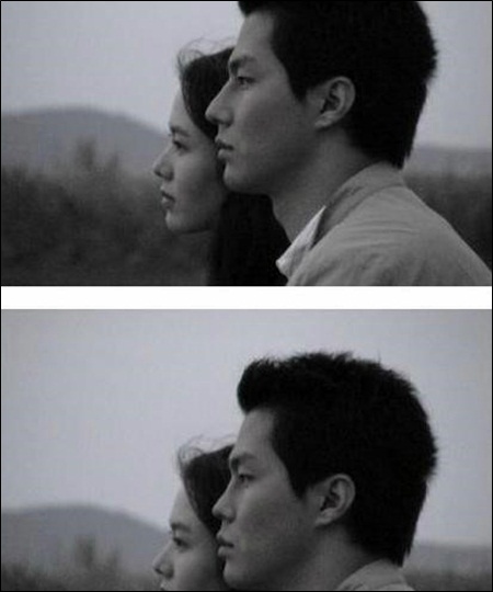코 높이의 중요성은 조인성의 콧대 포토샵을 통해 확연히 드러났다. / 온라인 커뮤니티 캡처