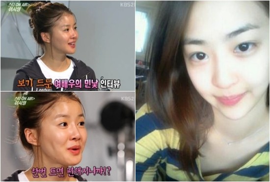 화장 안 하는 게 더 예뻐 오히려 화장을 안 한 얼굴로 사람들에게 큰 사랑을 받은 배우 이시영(왼쪽)과 씨스타 다솜. / KBS2 연예가 중계 방송 캡처, 씨스타 트위터