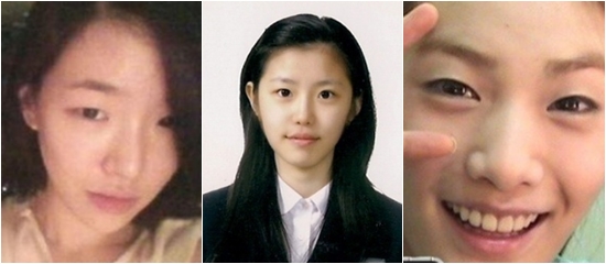 아이라인은 필수! 내가 알던 사람 맞아? 민낯과 화장한 얼굴 사이의 풍기는 이미지 차이가 큰 스타들. 왼쪽부터 가인, 전효성, 나나. / 온라인 커뮤니티 캡처