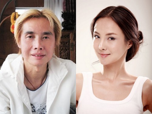 간루루(오른쪽)가 재벌 제작자 덩젠궈(왼쪽)와 손을 잡아 화제를 모았다./바이두닷컴