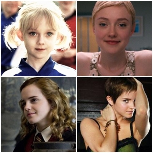귀여운 매력을 선보였던 아역 이미지에서 탈피해 성숙한 숙녀로 자란 다코타 패닝(위)과 엠마왓슨./ 영화 아이앰 샘, 나우 이즈 굿, 헤리포터와 마법사의 돌, 패션지 우먼스 웨어 데일리